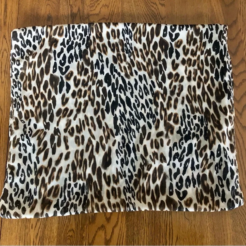 Leopard Print Infinity Scarf - Soft Lightweight Neutral Animal Print Loop Scarf
